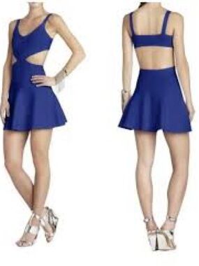 BCBGMAXAZRIA Elyzabeth Cut
Out Bandage Dress Royal Blue Fit & Flare